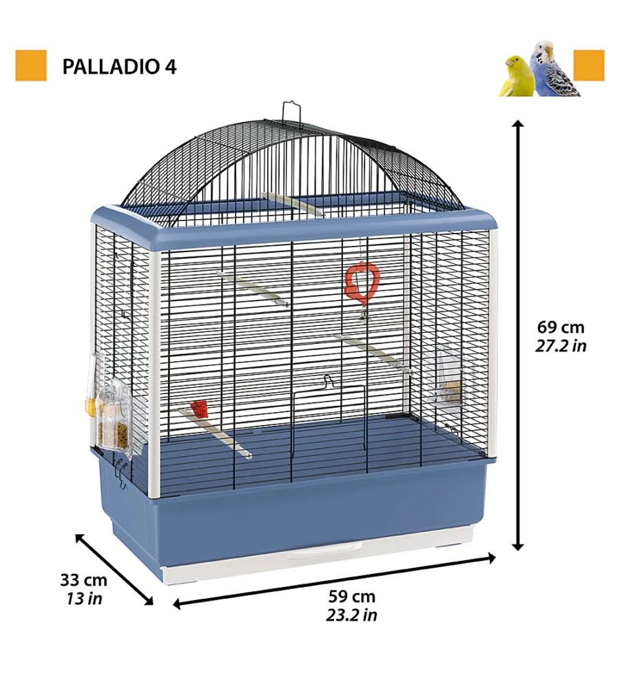 Gabbia per uccelli 'palladio 4', 59x33x69 cm - ferplast